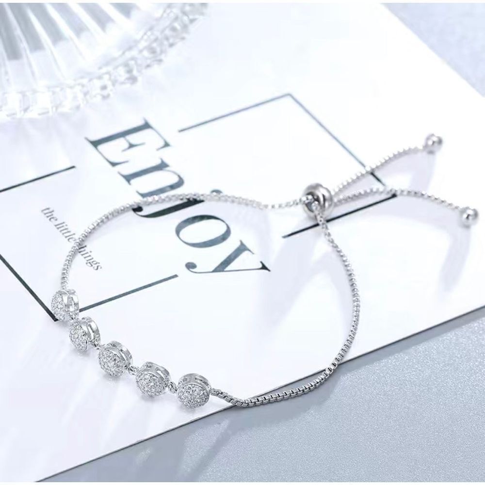 Ball Design Microplated Zircon Gemstone Bracelet 💎